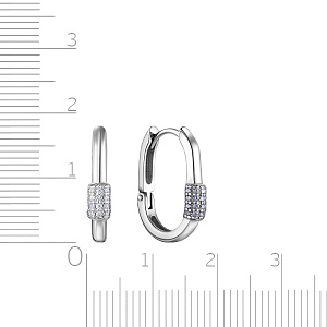 Серьги из серебра с фианитом