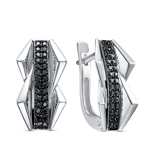 Серьги из белого золота с бриллиантом