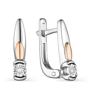 Серьги с английским замком из серебра