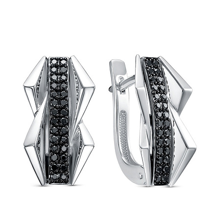 Серьги из белого золота с бриллиантами