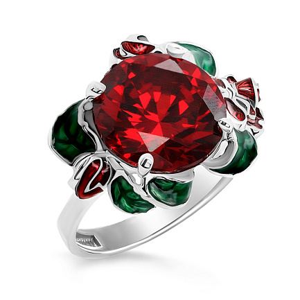 Кольцо из серебра с фианитом