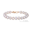 Браслет декоративный из красного золота с жемчугом