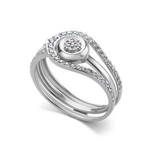 Кольцо из белого золота с бриллиантом