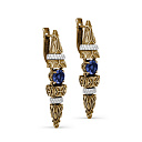 Серьги с английским замком из желтого золота с бриллиантами