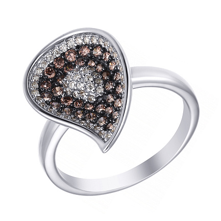 Кольцо из серебра с фианитом