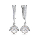 Серьги с английским замком из белого золота