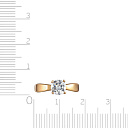 Кольцо из красного золота с фианитом