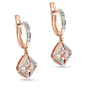 Серьги с английским замком из красного золота