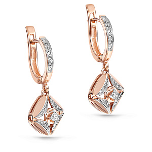 Серьги с английским замком из красного золота