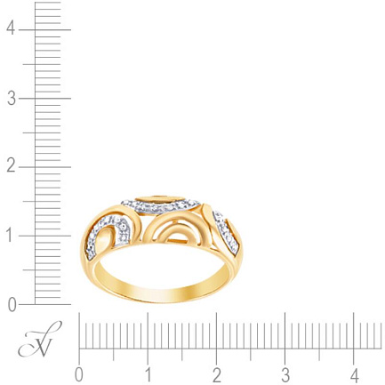 Кольцо из желтого золота с бриллиантами