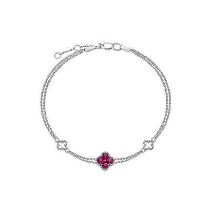 Браслет из красного золота с бриллиантами, рубином