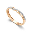 Кольцо обручальное из красного золота с бриллиантами