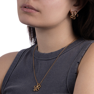 Серьги с английским замком из серебра с позолотой