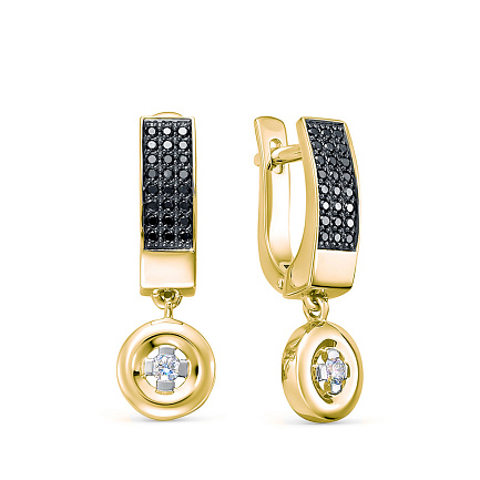 Серьги из желтого золота с бриллиантами