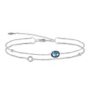 Браслет декоративный из белого золота с топазом