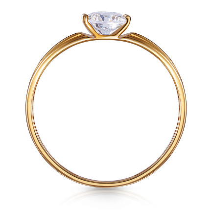 Кольцо из красного золота с фианитом