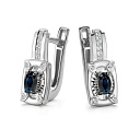 Серьги с английским замком из белого золота с бриллиантами