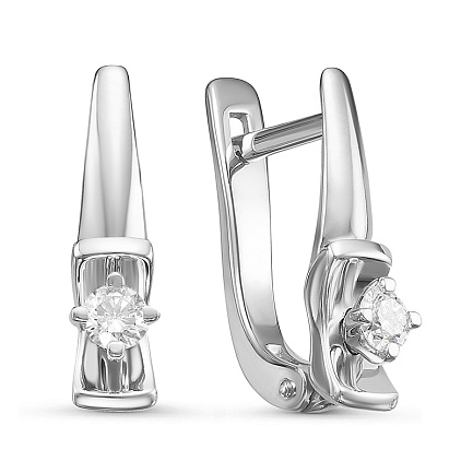 Серьги из белого золота с бриллиантами