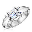 Кольцо из белого золота с бриллиантом