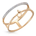 Кольцо из красного золота с фианитом