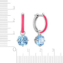 Серьги с английским замком из серебра с топазом