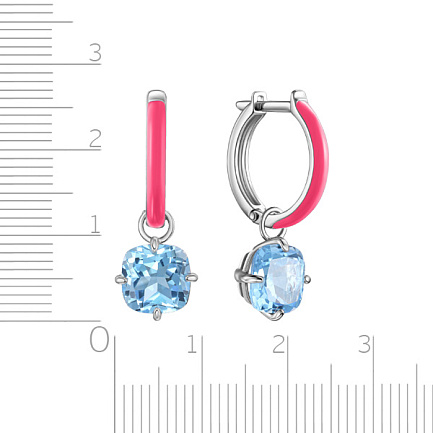 Серьги с английским замком из серебра с топазом