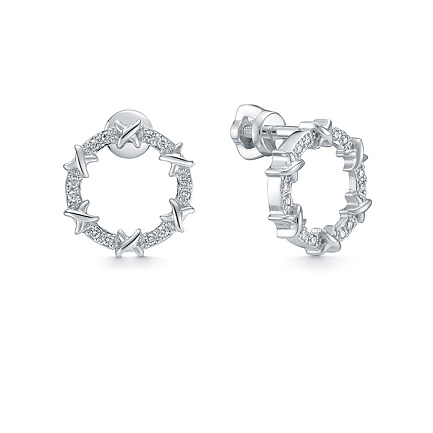 Серьги из белого золота с бриллиантами