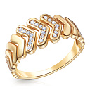 Кольцо из серебра с позолотой, фианитом