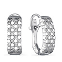 Серьги с английским замком из серебра с фианитами