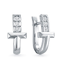 Серьги из белого золота с бриллиантами