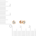 Пусеты из красного золота с бриллиантами