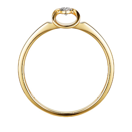 Кольцо из желтого золота с бриллиантом