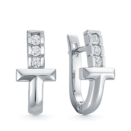 Серьги из белого золота с бриллиантами