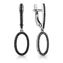 Серьги с английским замком из белого золота с фианитом