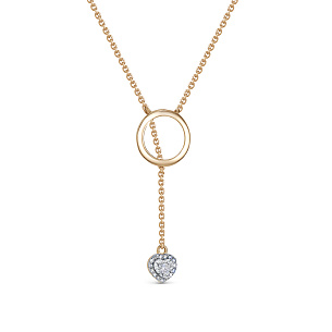 Колье из красного золота с бриллиантом