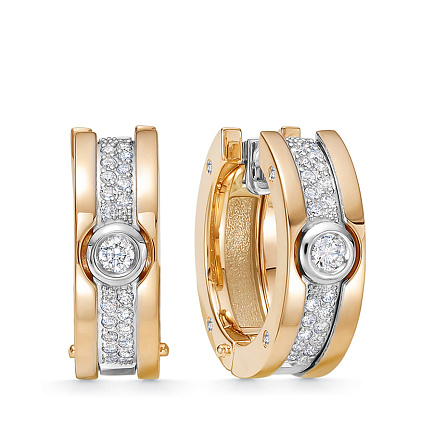 Серьги из красного золота с бриллиантами