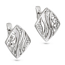 Серьги с английским замком из серебра с фианитами