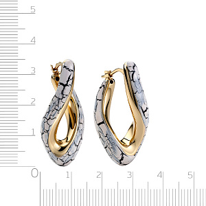 Серьги из серебра с эмалью, золочением