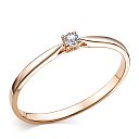 Кольцо из красного золота с бриллиантом