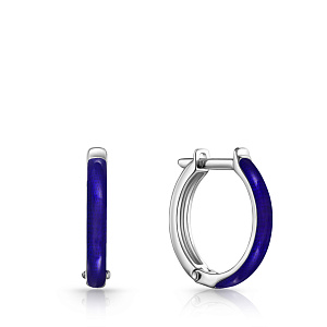 Серьги с английским замком из серебра с эмалью