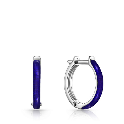 Серьги с английским замком из серебра с эмалью