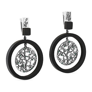 Серьги с английским замком из серебра с фианитами