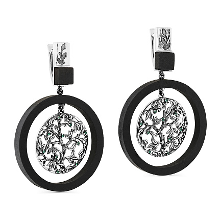 Серьги с английским замком из серебра с фианитами