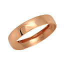 Кольцо обручальное гладкое из красного золота