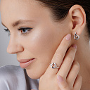 Серьги с английским замком из серебра с бриллиантами