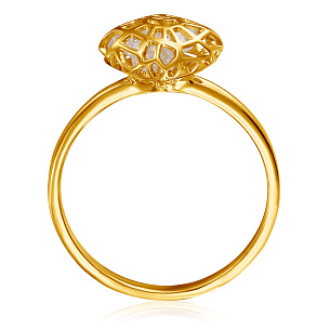 Кольцо из желтого золота с фианитом