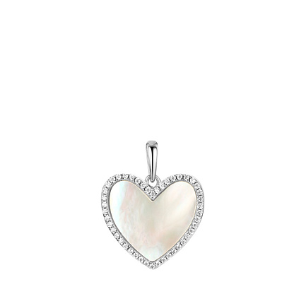 Подвеска из серебра с перламутром, фианитом