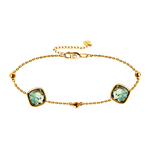 Браслет декоративный из желтого золота, плетение якорное