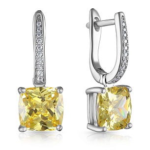 Серьги из серебра с цирконием