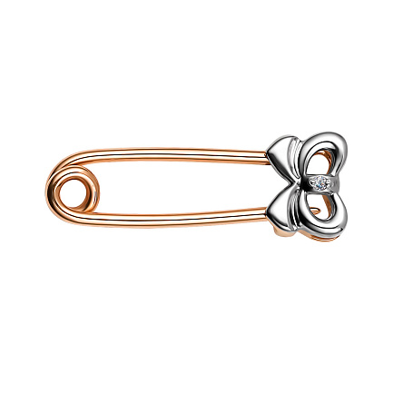 Булавка из красного золота с бриллиантом